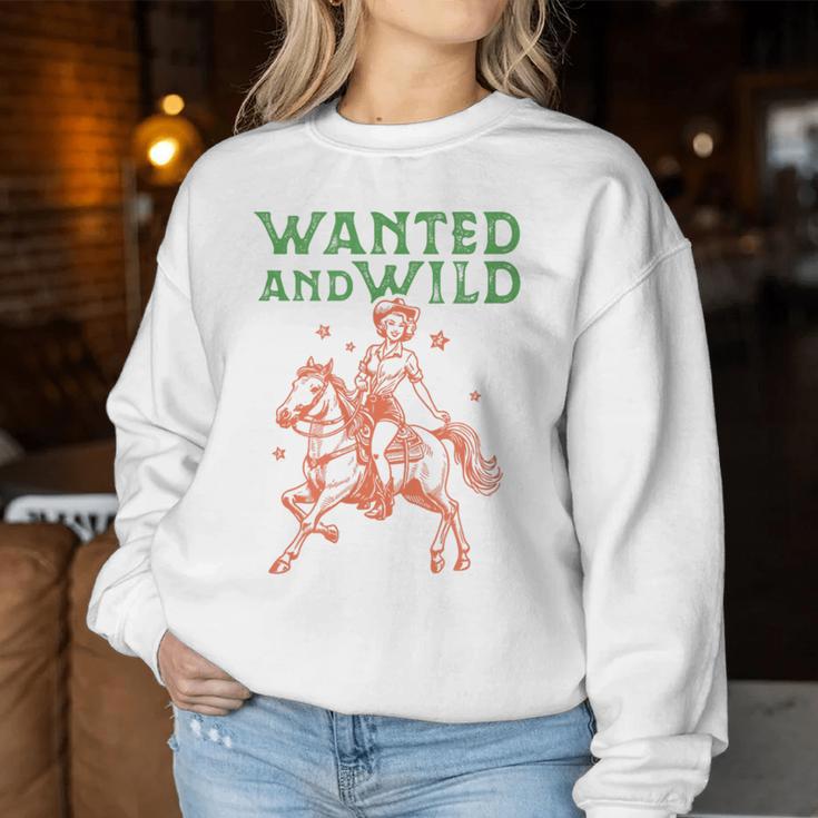 Wild West Horse Cowgirl Vintage Cute Western Rodeo Graphic Women Sweatshirt Unique Gifts