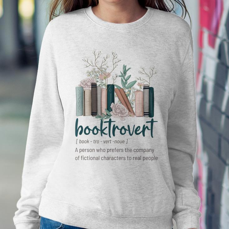 Wildflower Booktrovert Definition Book Lover Bookish Library Women Sweatshirt Unique Gifts