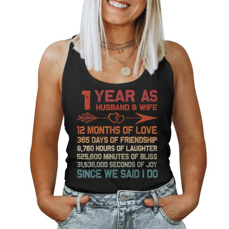 1 Year As Husband & Wife 1St Anniversary For Couple Women Tank Top