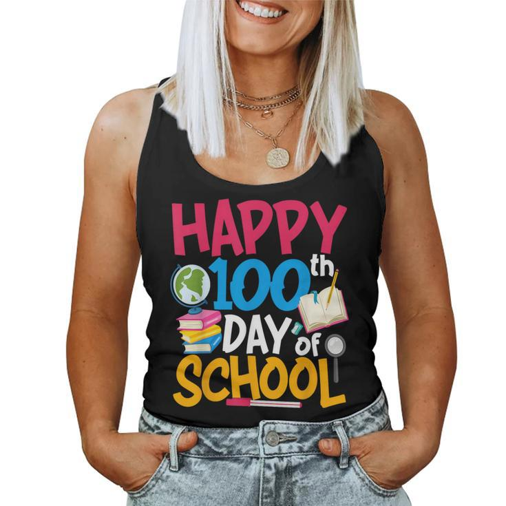 100 Day Of School Teacher Happy 100Th Day Of School Women Tank Top