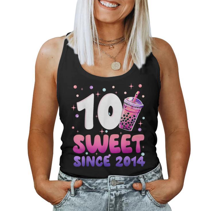 10Th Birthday 10 Yrs Old Girl Bubble Boba Tea Anime Women Tank Top