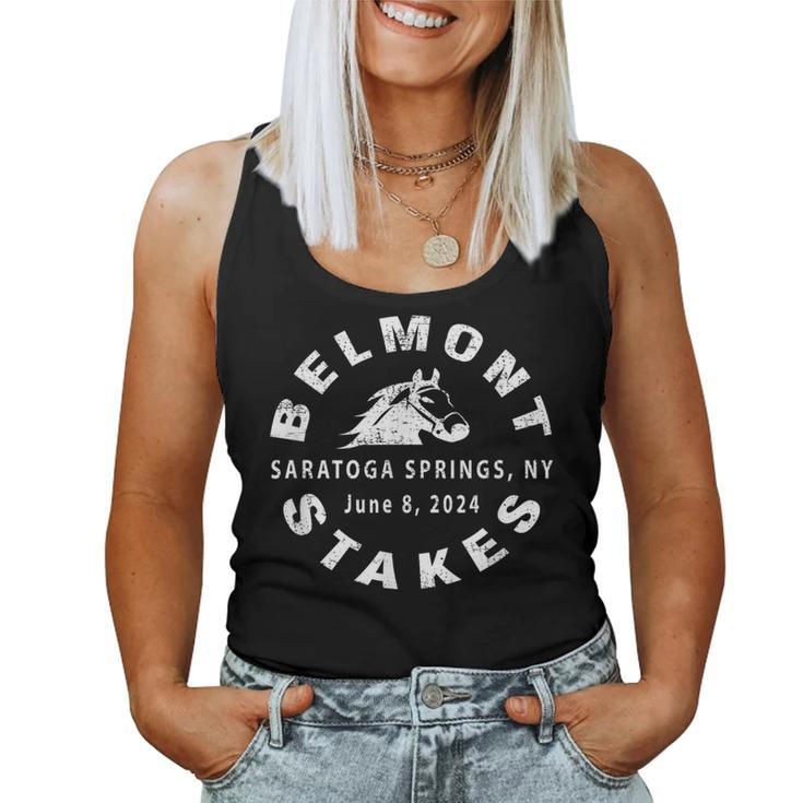 2024 Belmont Stakes Saratoga Springs Horse Race Fan Vintage Women Tank Top