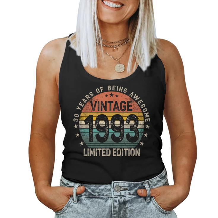 30 Years Old 1993 Vintage 30Th Birthday Girls Women Tank Top