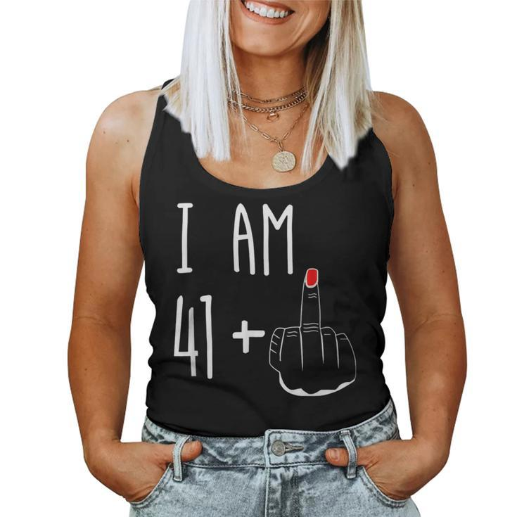 I Am 41 Plus 1 Middle Finger Girl 42Nd Birthday 42 Years Old Women Tank Top