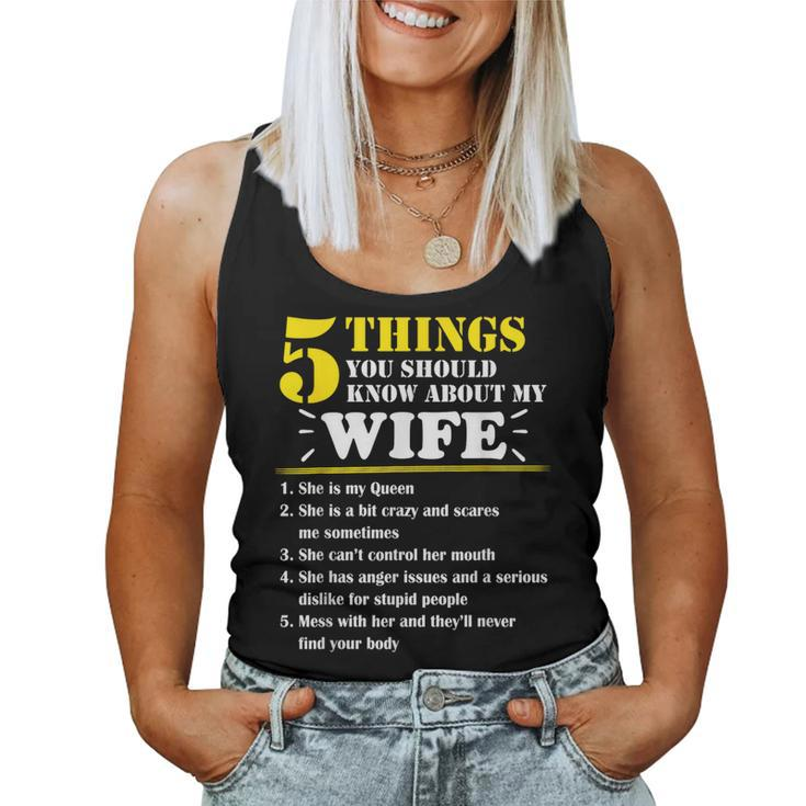 5 Things About My Wife  Husband Women Tank Top