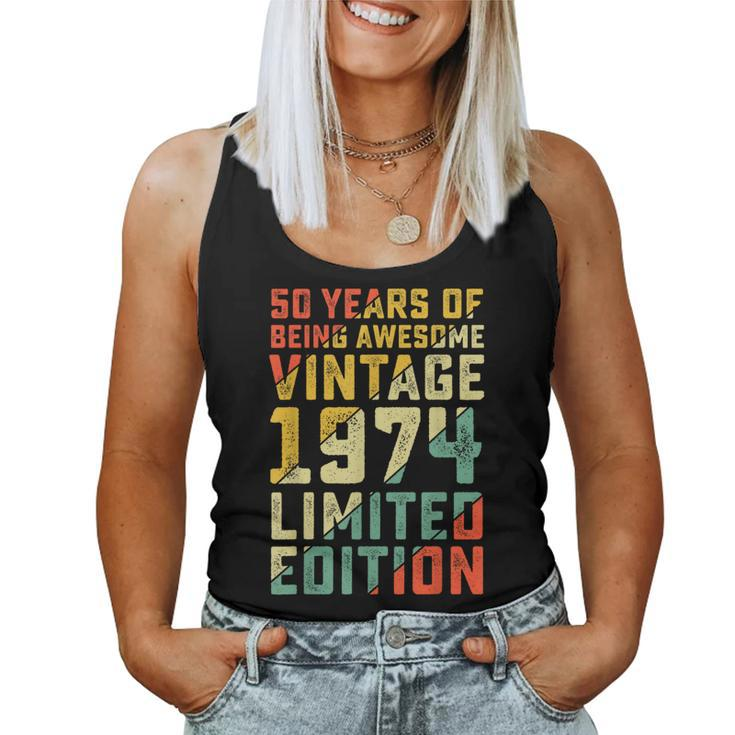 50Th Birthday 50 Years Old For Vintage 1974 Women Tank Top