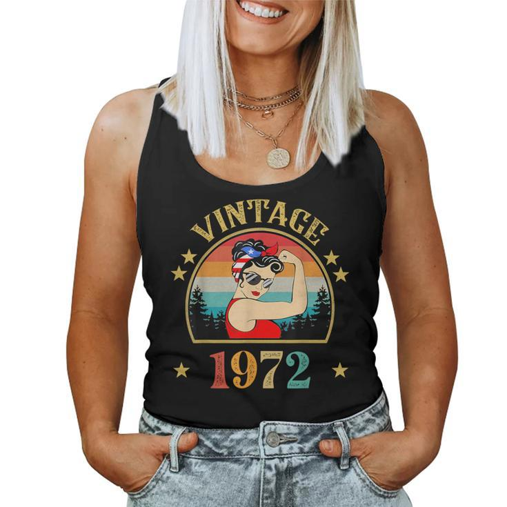 52Th Birthday 52 Years Old For Retro Vintage 1972 Women Tank Top