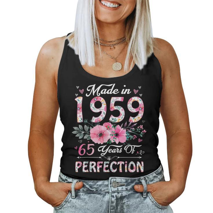 65 Year Old Made In 1959 Floral 65Th Birthday Women Women Tank Top