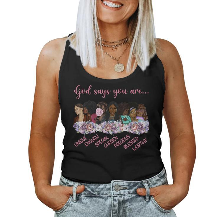 Afro American God Says You Are Positive Affirmations Women Tank Top