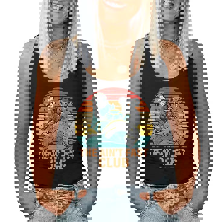 The Ain't Fast Club Sloth Vintage Apparel Women Tank Top