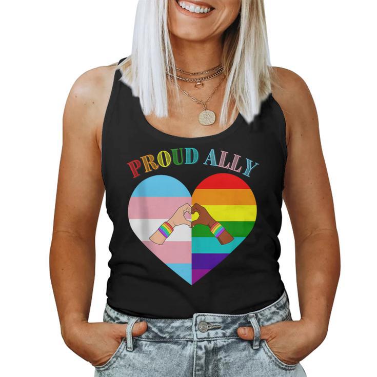 Ally Rainbow Flag Heart Lgbt Gay Lesbian Support Pride Month Women Tank Top