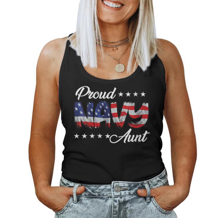 American Flag Bold Proud Navy Aunt Women Tank Top