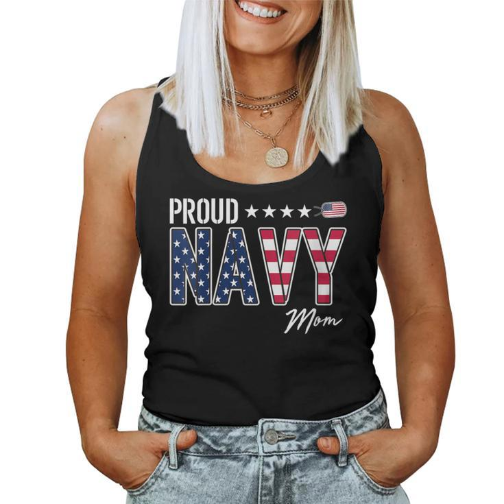 American Flag Proud Navy Mom Women Tank Top