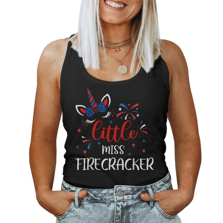 American Little Miss Firecracker 4Th July Usa Toddler Girl Women Tank Top
