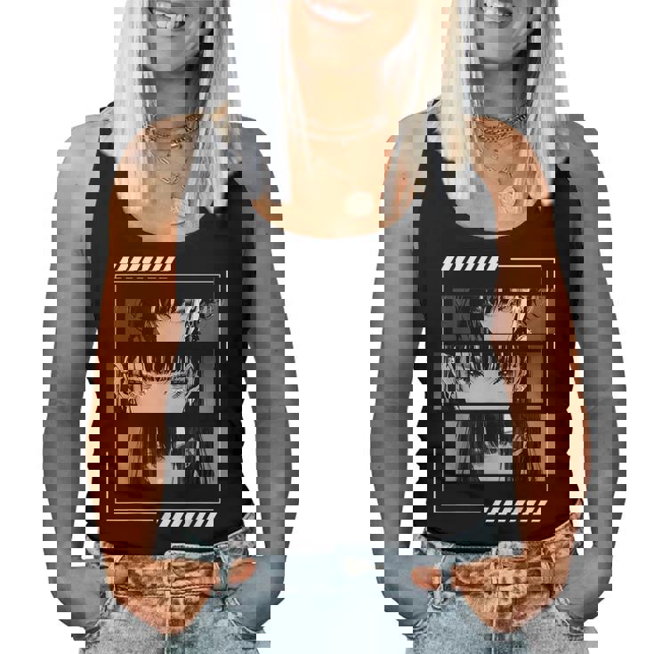 Anime Girls Eyes Soft Grunge Estética Japonés Manga Arte Camiseta sin mangas para mujer