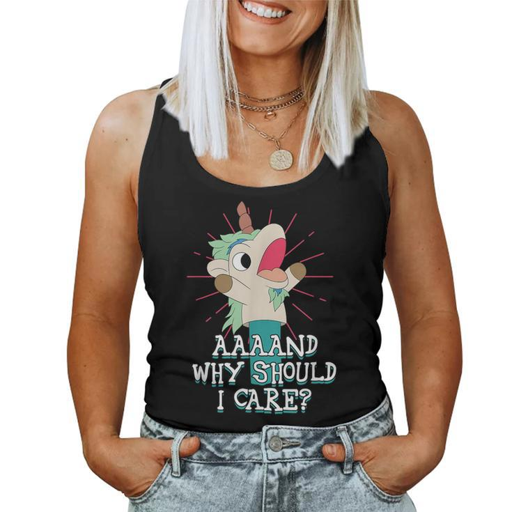 Annnd Why Should I Care Unicorn Apparel Sarcastic Women Tank Top