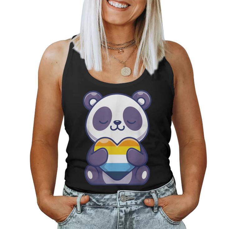 Aroace Pride Aro Ace Panda Heart Aromantic Asexual Pride Women Tank Top