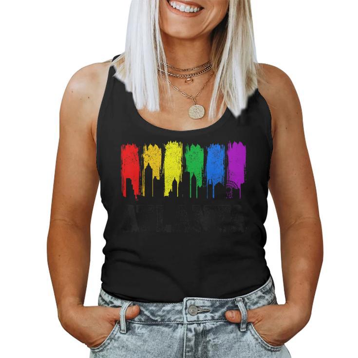 Atlanta Skyline Rainbow Atl Lgbtq Gay Pride Month Women Tank Top