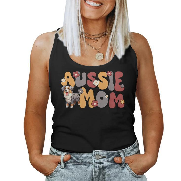 Australian Shepherd Blue Merle Groovy Aussie Mom Women Tank Top