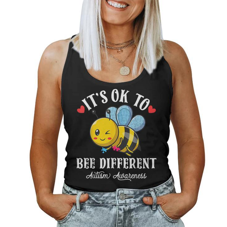 Autism Awareness Bee It's Ok To Be Different Autistic Bees Women Tank Top