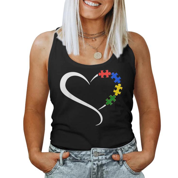 Autism Heart Awareness Heart Mens Camiseta sin mangas para mujer