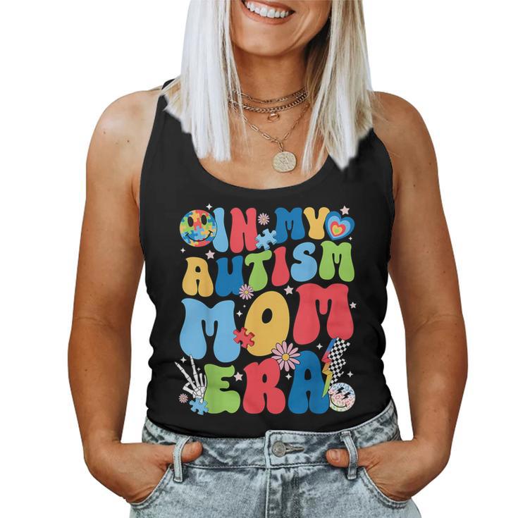 In My Autism Mom Era Autism Awareness Support Puzzle Groovy Women Tank Top