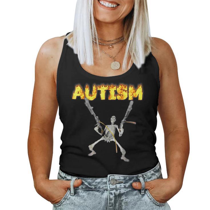 Autism Skeleton Meme Hombres Es Niños Camiseta sin mangas para mujer