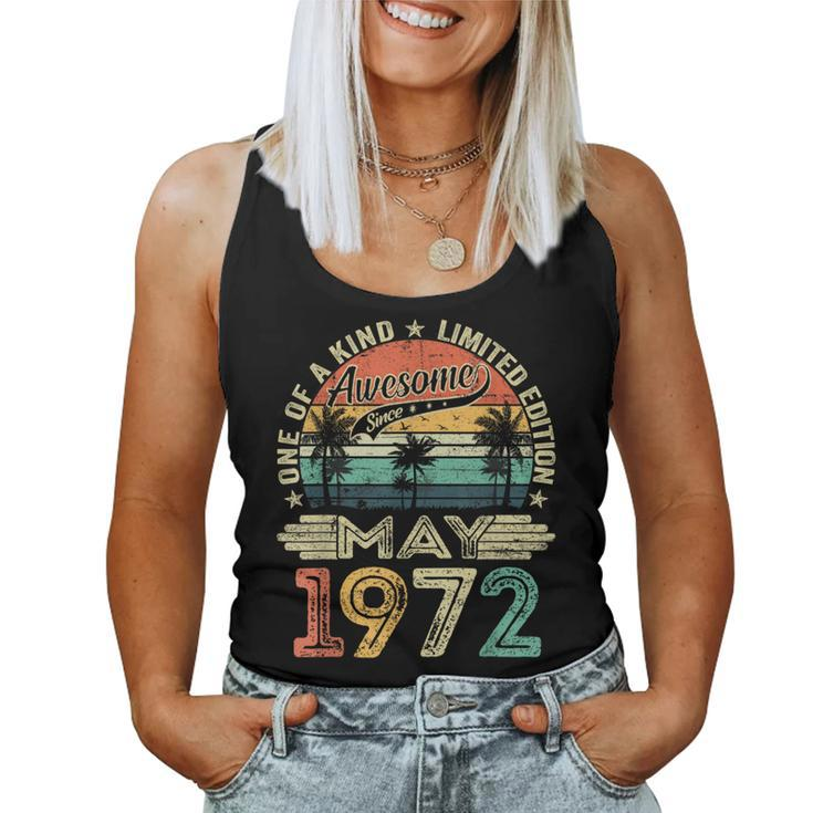 Awesome Since May 1972 Vintage 52Nd Birthday Women Women Tank Top