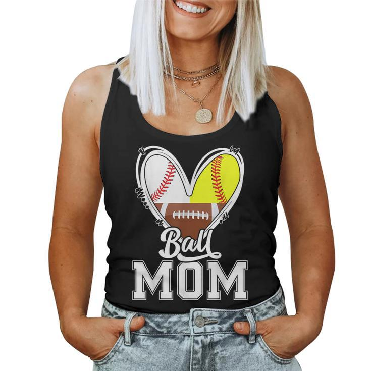 Ball Mom Baseball Football Softball Mom Women Tank Top