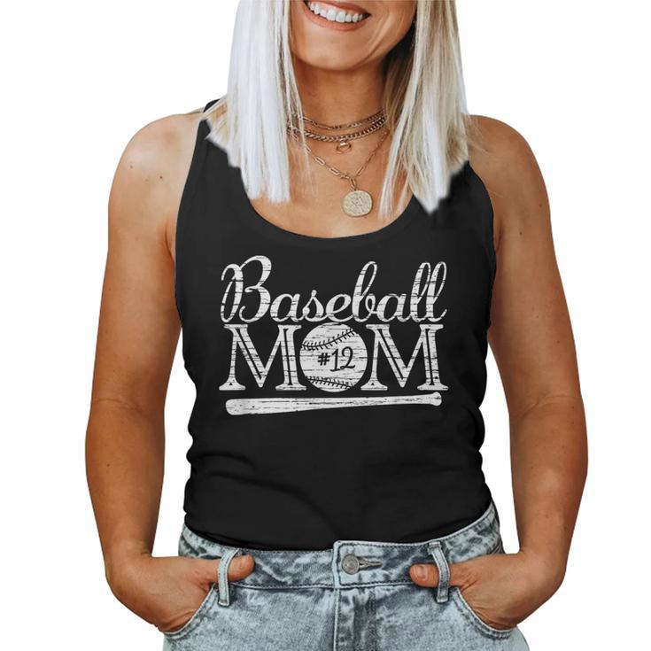 Baseball 12 Jersey Mom Favorite Player Mother's Day Women Tank Top