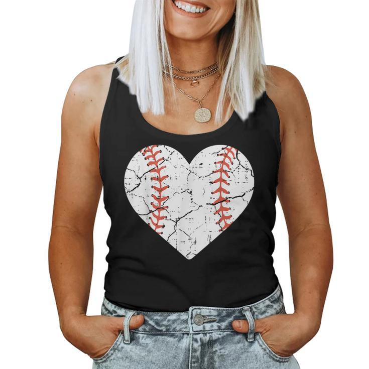 Baseball Heart Sports Player Coach Fan Girls Women Tank Top