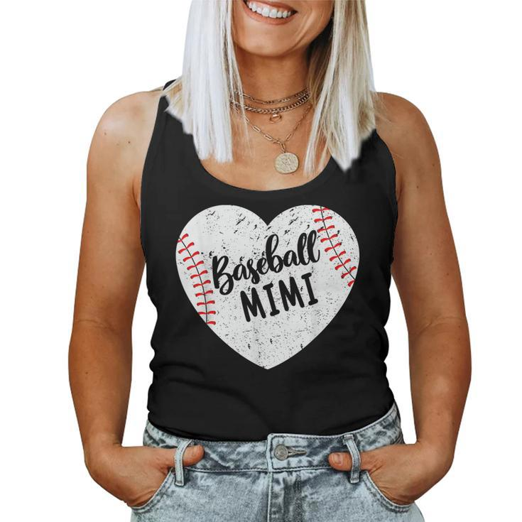 Baseball Mimi Retro Heart Baseball Grandma Mother's Day Women Tank Top