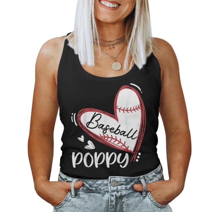 Baseball Poppy Heart Baseball Pride Mother's Day Women Tank Top