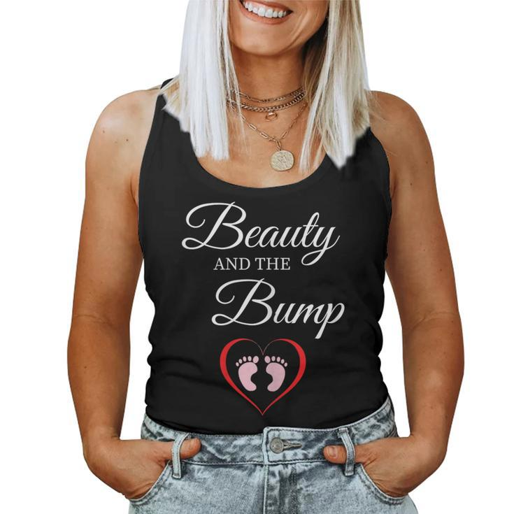 Beauty And The Bump T Girl Cute Pregnancy Announcement Women Tank Top