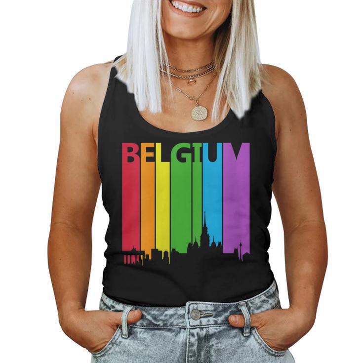 Belgium Skyline Lgbt Pride Women Tank Top