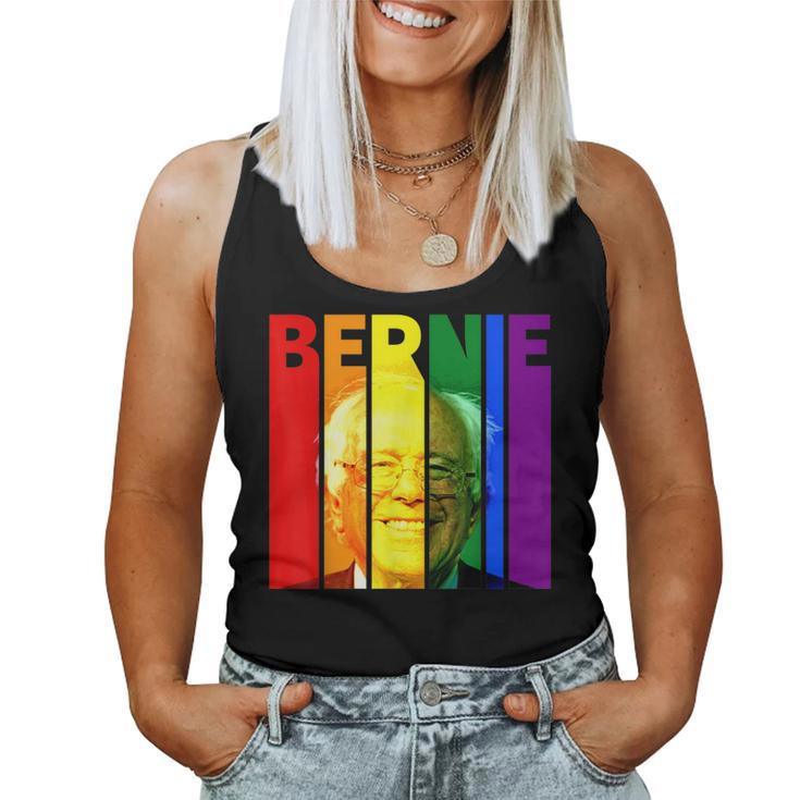 Bernie Sanders Gay Lgbtq Rainbow Vintage Democrat Voter Women Tank Top