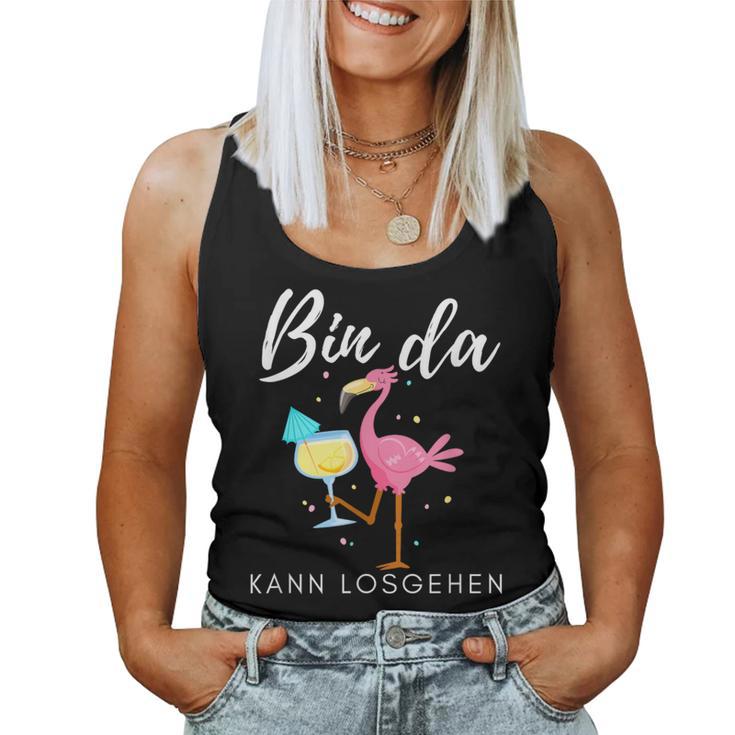 Bin Da Kann Losgehen Flamingo Mit Sekt Tank Top Frauen