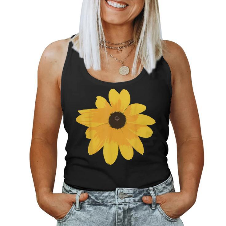 Black Eyed Susan Giant Yellow Flower Print Women Tank Top