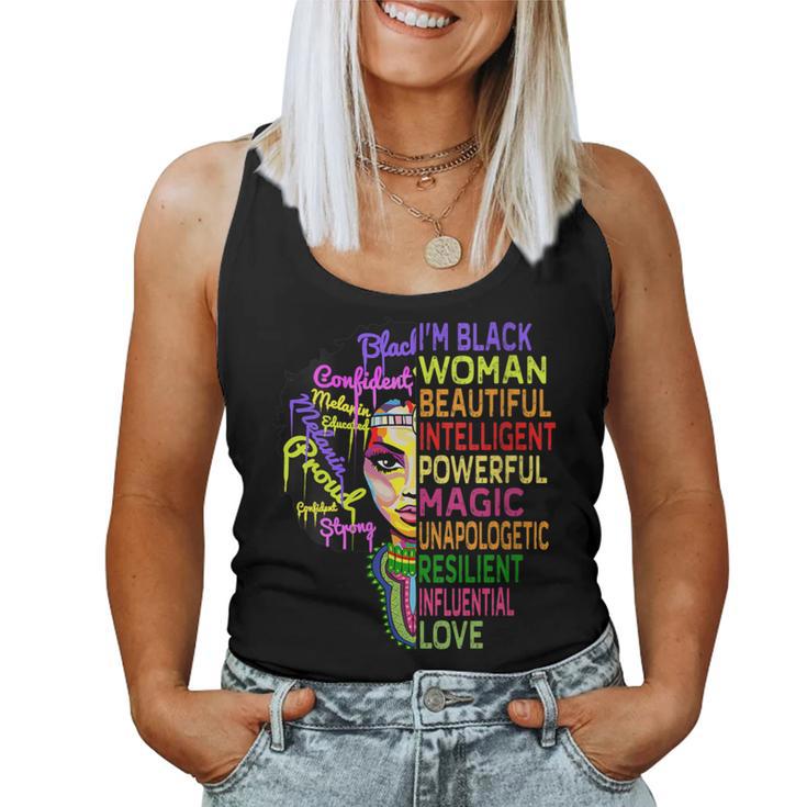 I Am Black History Month Woman Black Girl Magic Melanin Women Tank Top