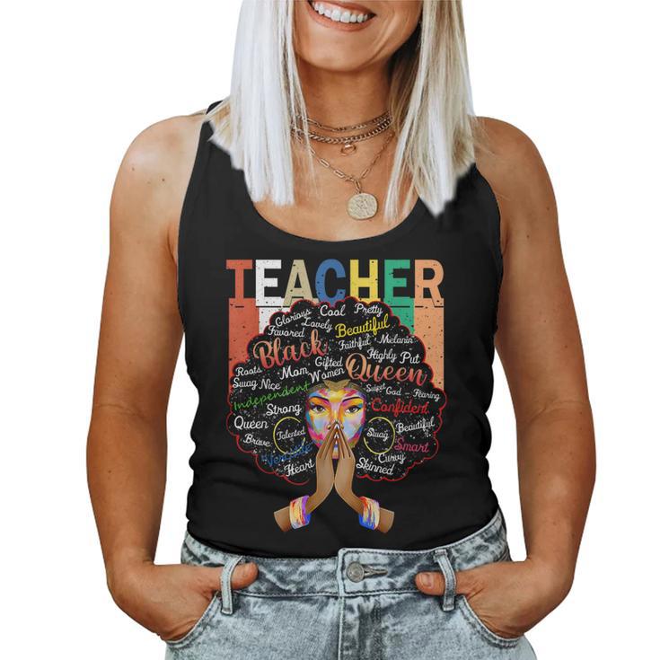 Black Woman Teacher Afro African Vintage Black History Month Women Tank Top