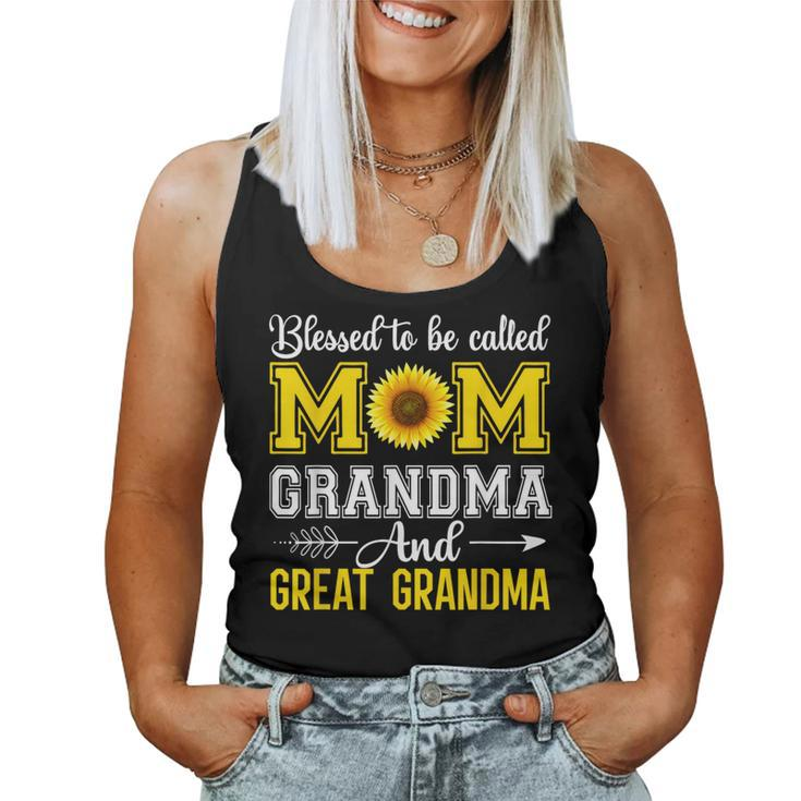 Blessed To Be Called Mom And Grandma Sunflower Women Tank Top