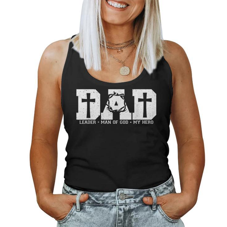 Blessed Dad Daddy Cross Christian Religious Father's Day Women Tank Top