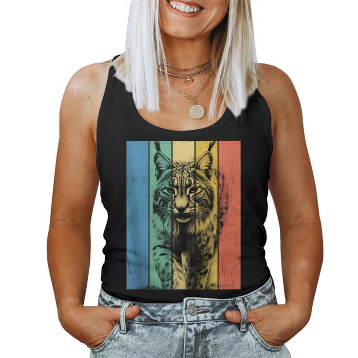 Bobcat Portrait Vintage Style Mom Dad Women Tank Top