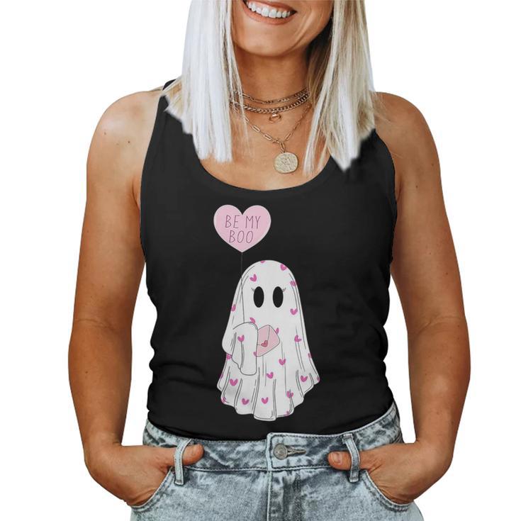 Be My Boo Valentine Cute Heart Ghost Valentine Costume Women Tank Top