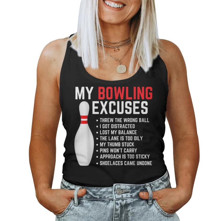 My Bowling Excuses Bowler Bowling Men Women Tank Top