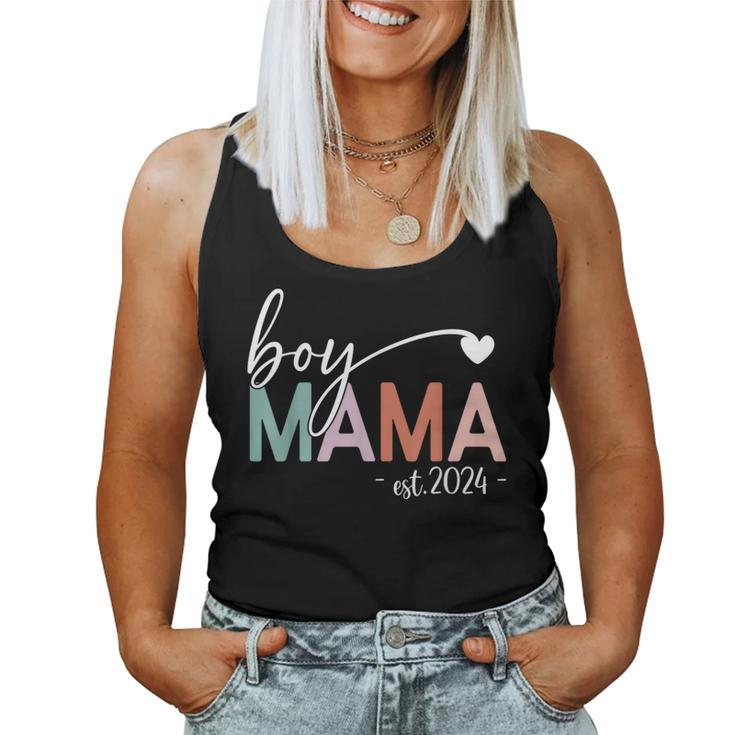 Boy Mama Est 2024 Boy Mom Pregnancy Mom To Be New Mama 2024 Women Tank Top