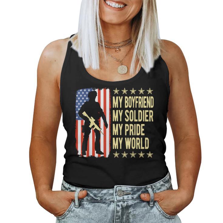 My Boyfriend Is A Soldier Hero Proud Army Girlfriend Women Tank Top