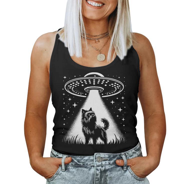 Brüssel Griffon Mama Papa Hund Lustiges Alien Ufo Tank Top Frauen