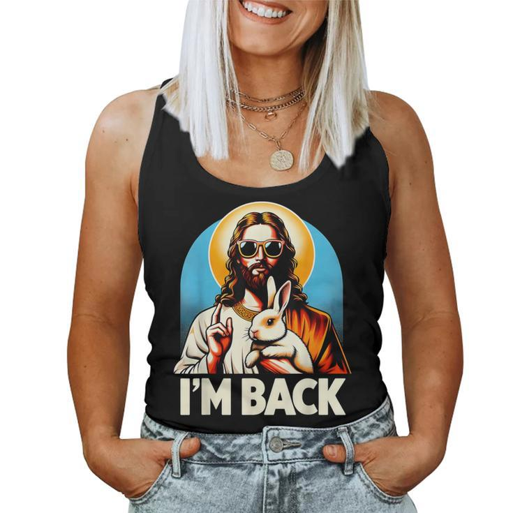 Bunny Christian Jesus Guess Who's Back Happy Easter Day Women Tank Top