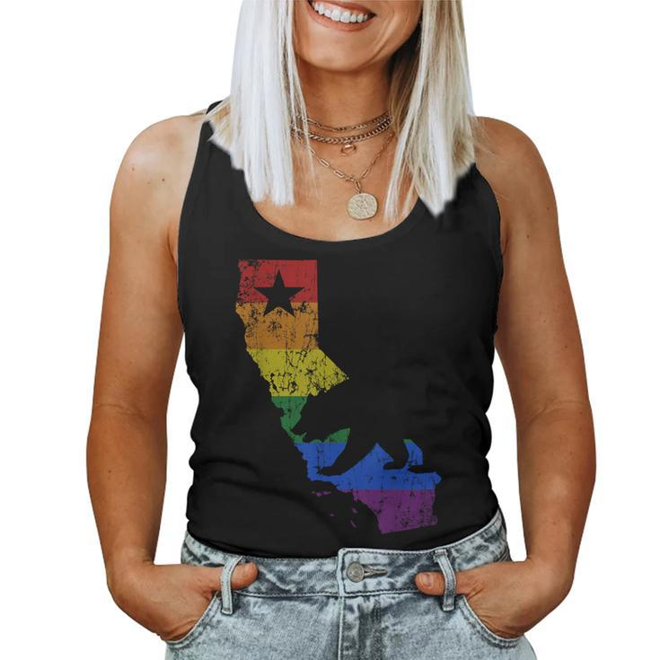 California Lgbtq Gay Lesbian Pride Rainbow Flag Women Tank Top